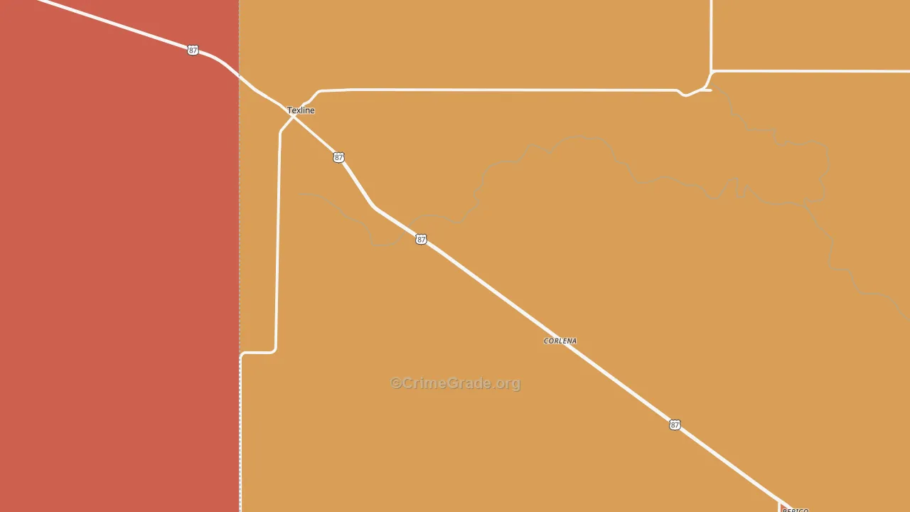 Texline, TX Map of Murder Rates