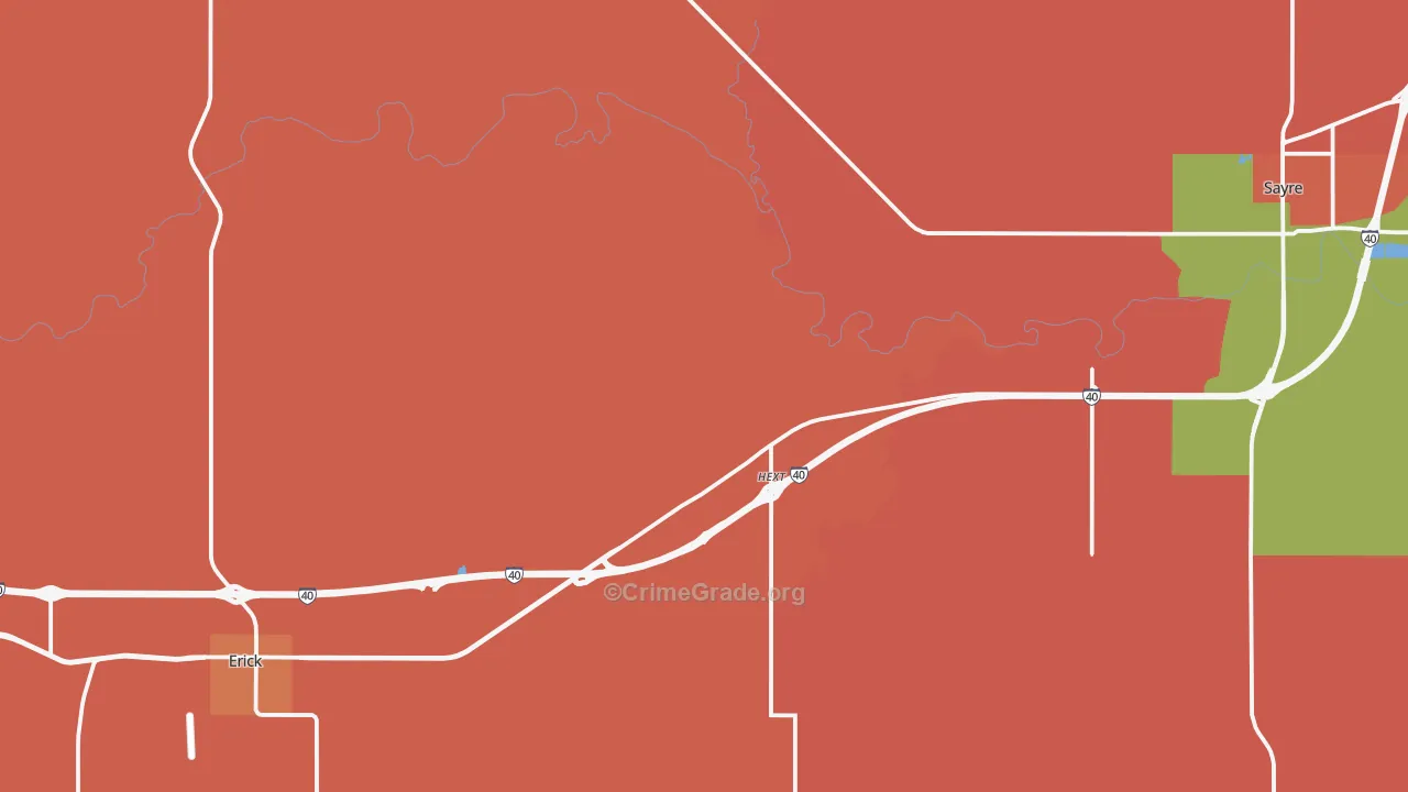 Texola, OK Map of Murder Rates