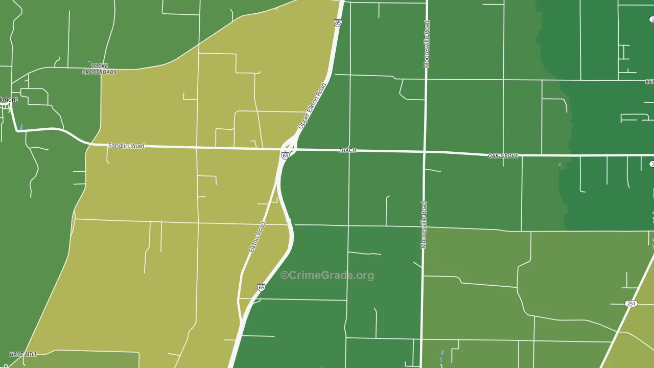 Thach, AL Map of Murder Rates