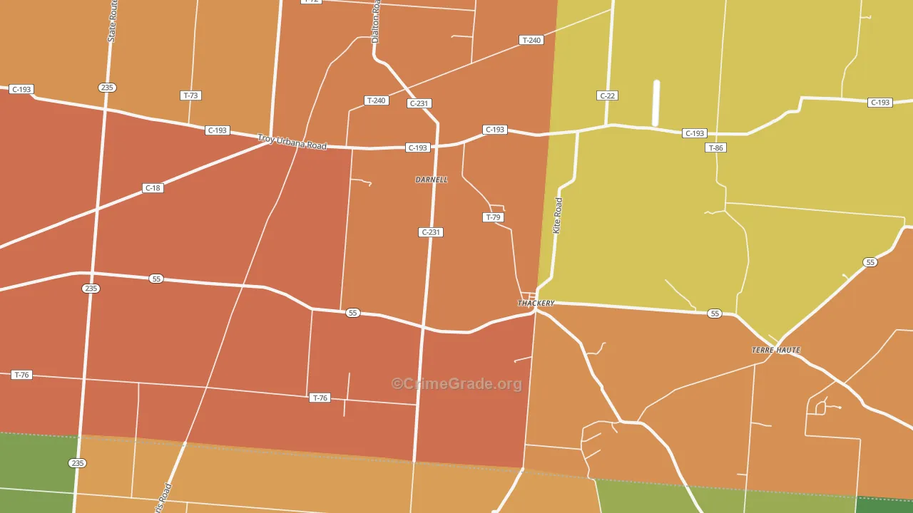 Thackery, OH Map of Murder Rates
