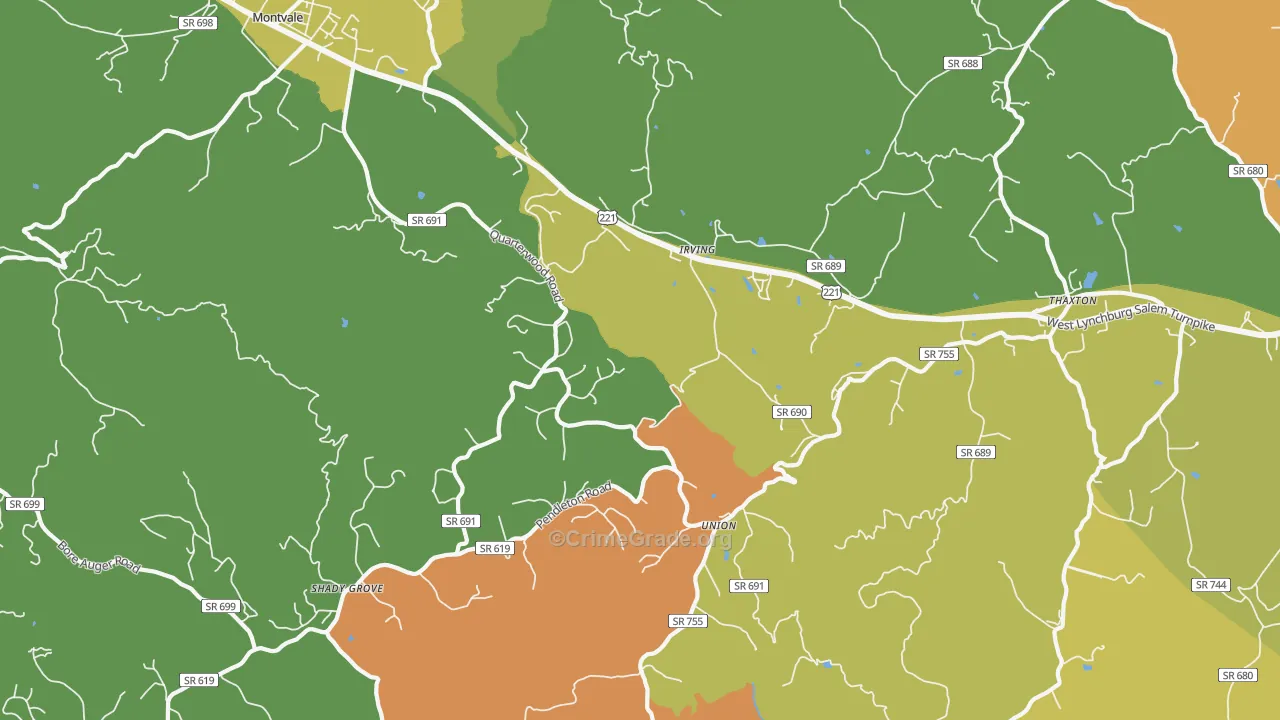 Thaxton, VA Map of Murder Rates