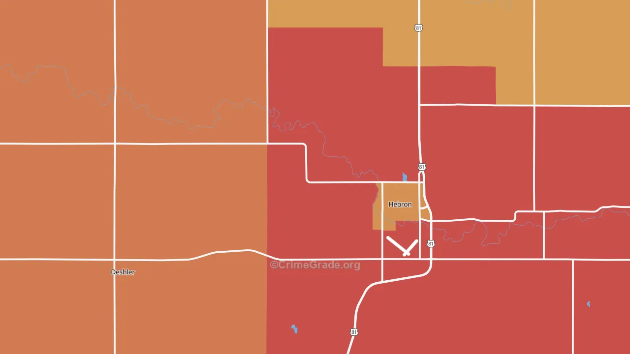Thayer County, NE Map of Murder Rates
