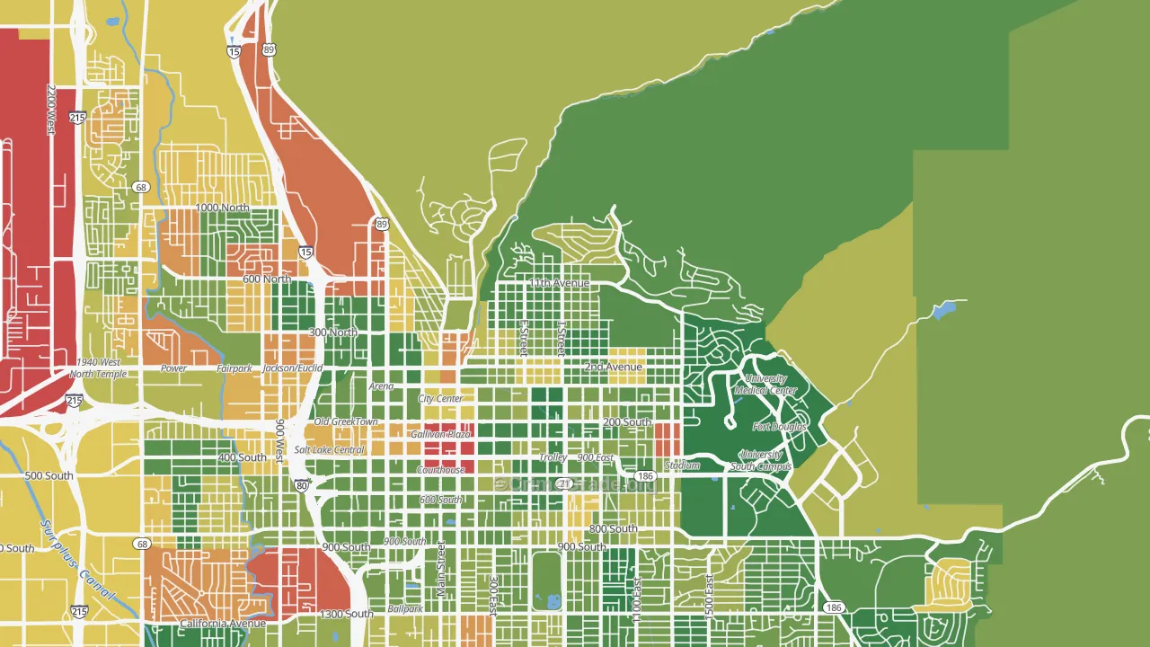 The Avenues, Salt Lake City, UT Map of Murder Rates