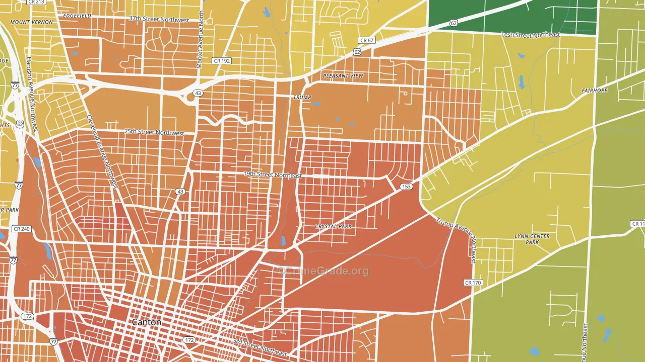 The Boulevards, Canton, OH Map of Murder Rates