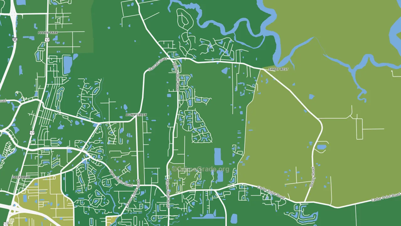 The Cape, Jacksonville, FL Map of Murder Rates