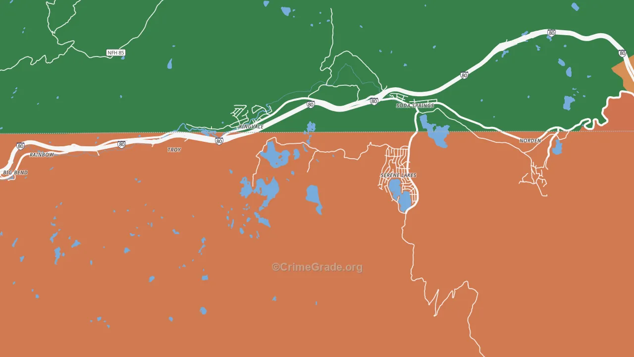 The Cedars, CA Map of Murder Rates