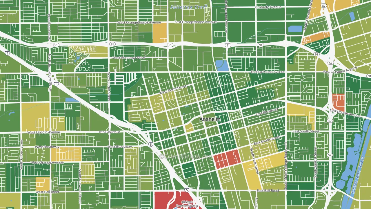 The Colony, Anaheim, CA Map of Murder Rates