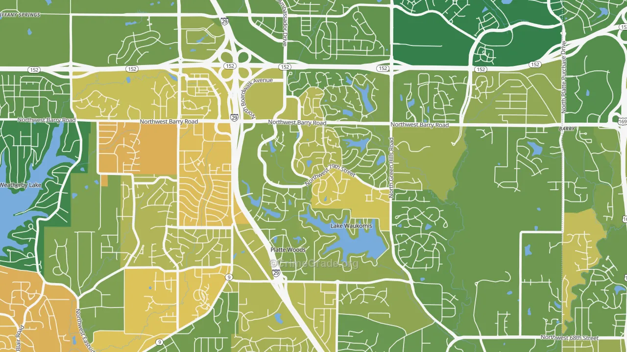 The Coves, Kansas City, MO Map of Murder Rates