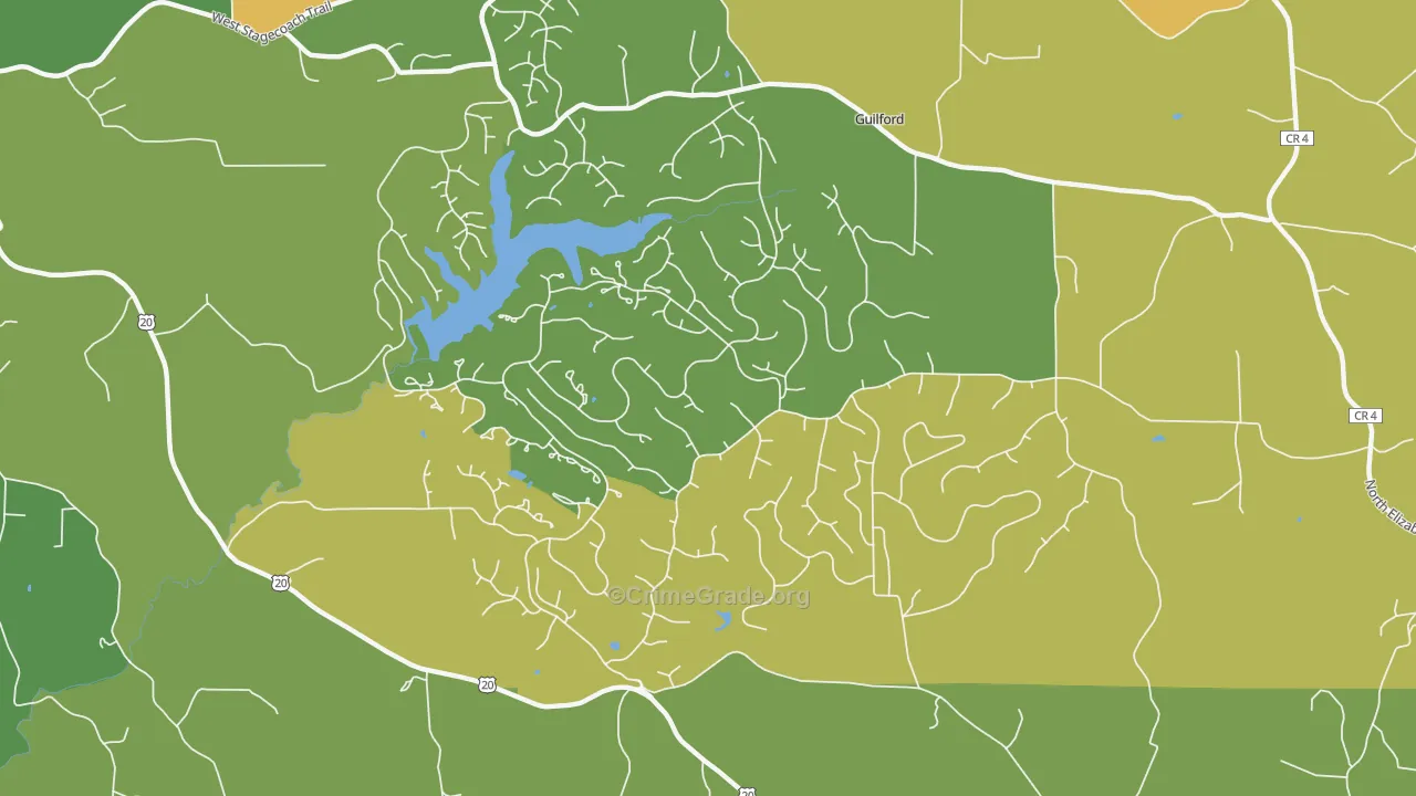 The Galena Territory, IL Map of Murder Rates
