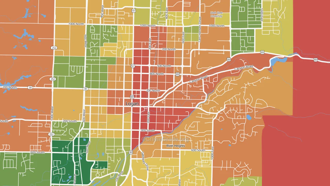 The Island, Logan, UT Map of Murder Rates