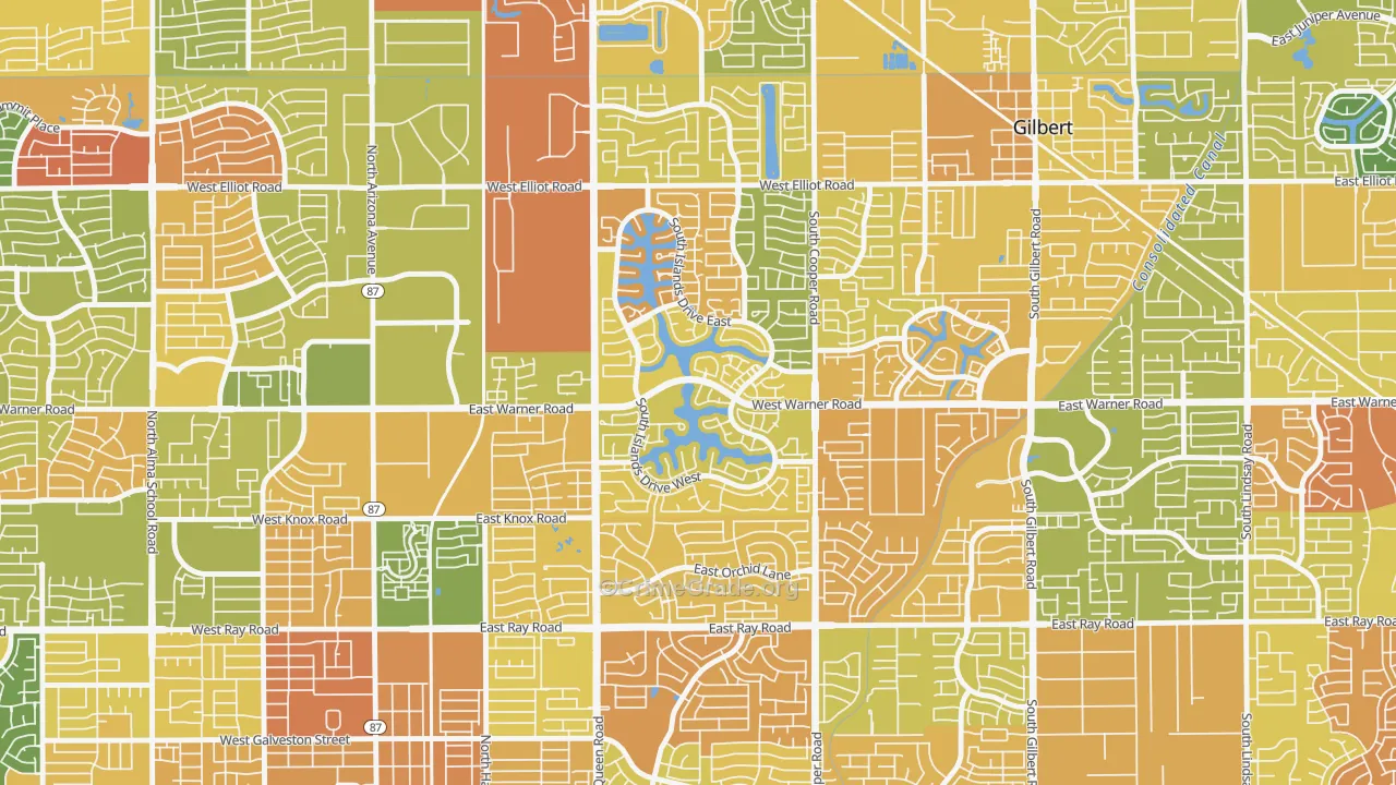 The Islands, Gilbert, AZ Map of Murder Rates