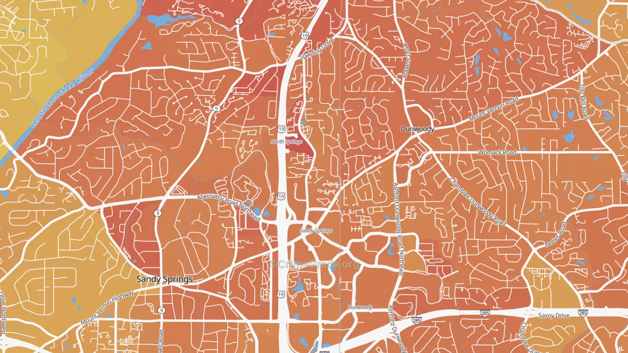 The Meadows, Sandy Springs, GA Map of Murder Rates