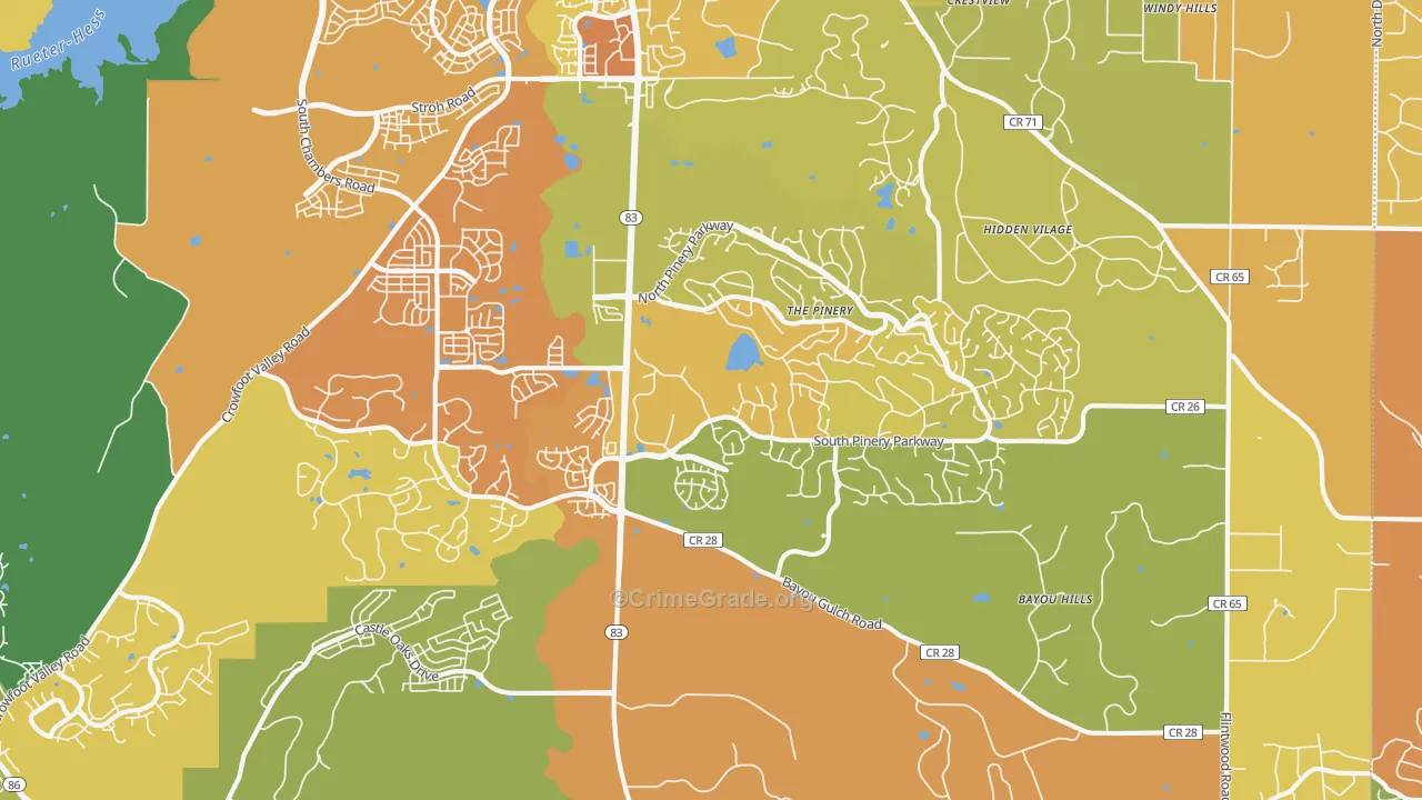 The Pinery, CO Map of Murder Rates