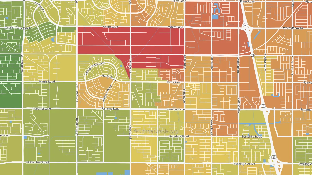 The Seasons, Bakersfield, CA Map of Murder Rates
