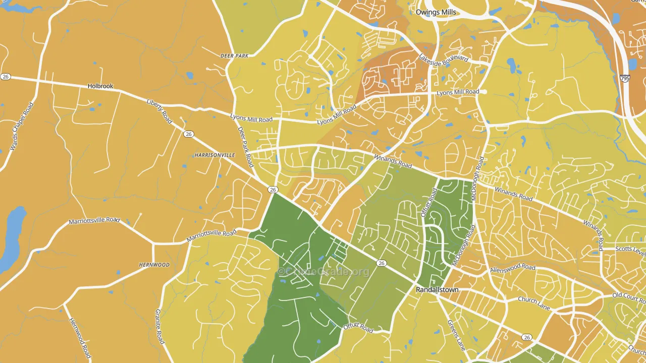 The Woodlands, Randallstown, MD Map of Murder Rates
