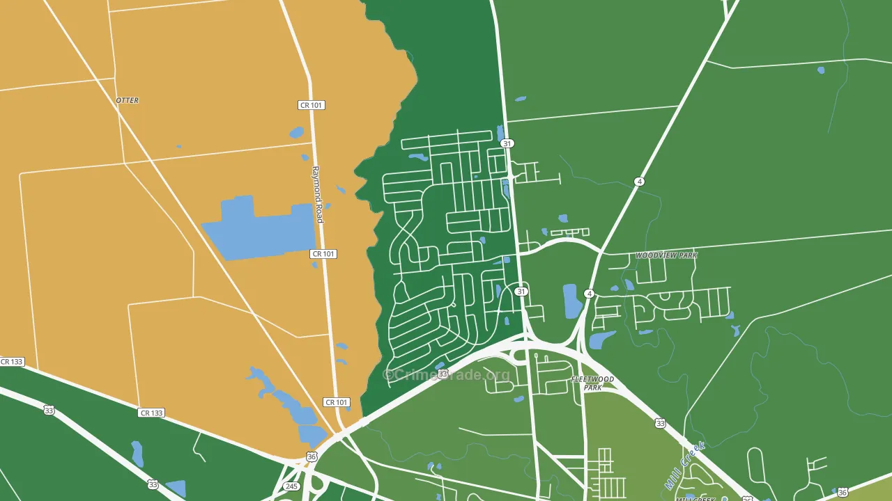 The Woods at Mill Valley, Marysville, OH Map of Murder Rates