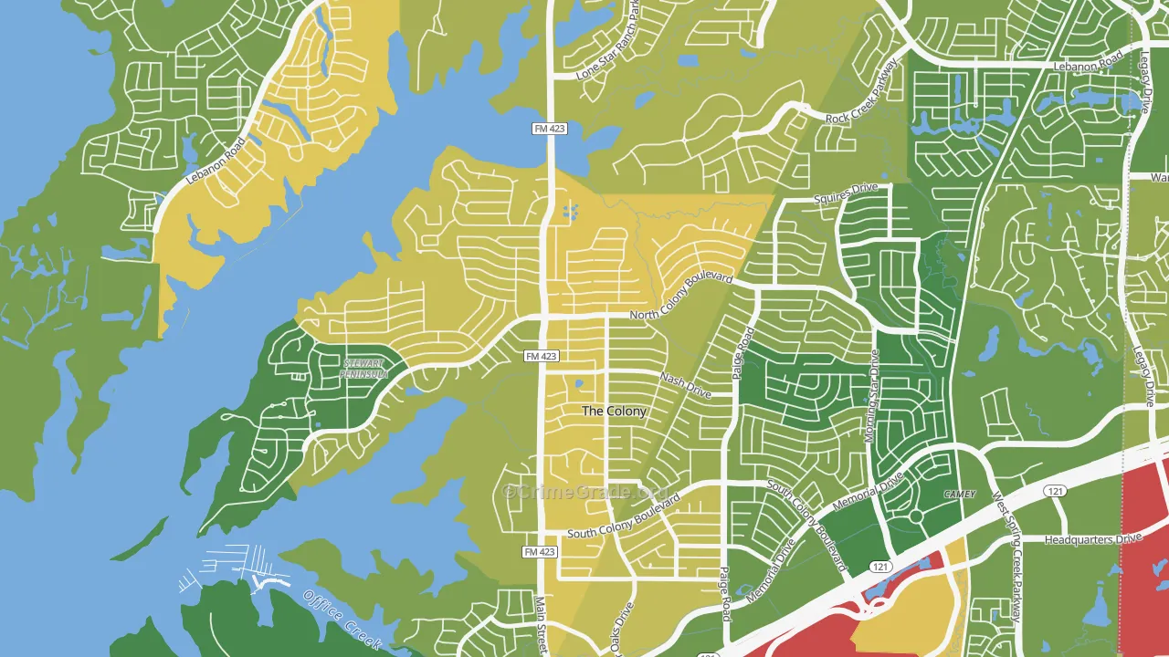 The Ws, The Colony, TX Map of Murder Rates
