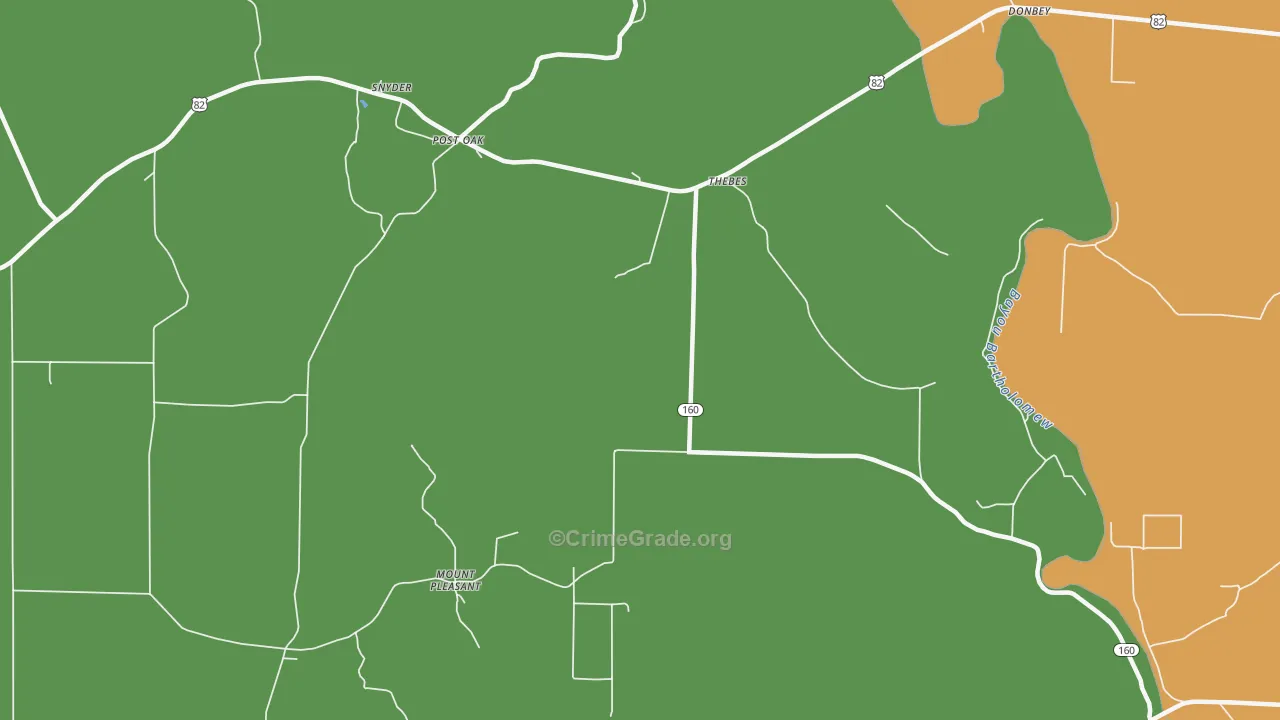 Thebes, AR Map of Murder Rates