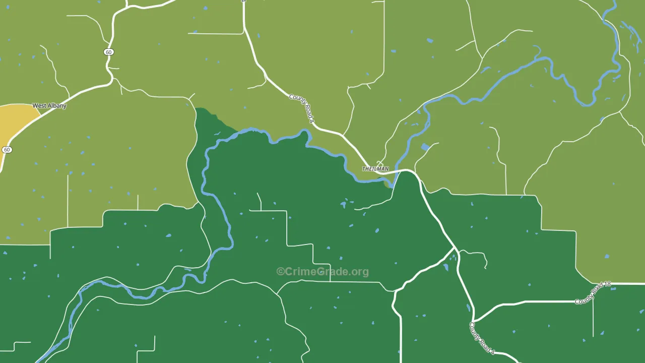 Theilman, MN Map of Murder Rates
