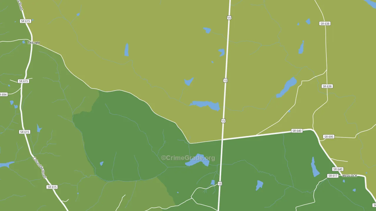 Thelma, VA Map of Murder Rates