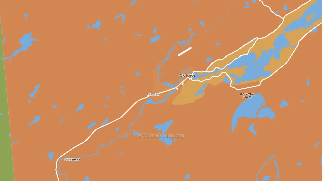Thendara, NY Map of Murder Rates
