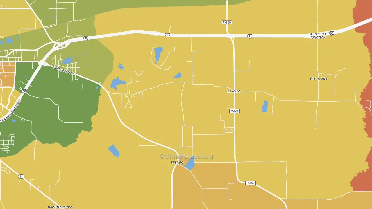 Thermo, TX Map of Murder Rates