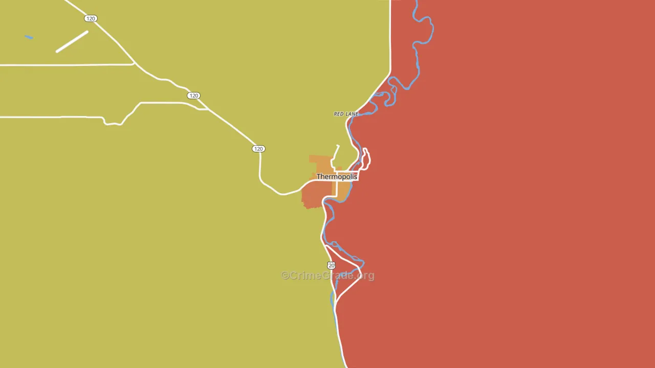 Thermopolis, WY Map of Murder Rates