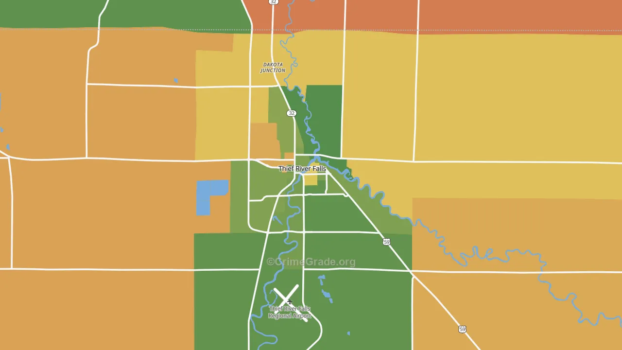Thief River Falls, MN Map of Murder Rates