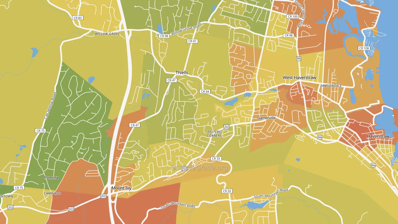 Thiells, NY Map of Murder Rates