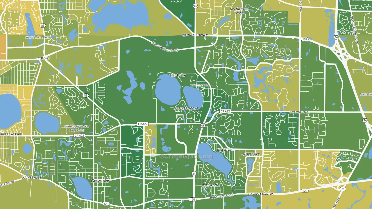 Third Lake, IL Map of Murder Rates