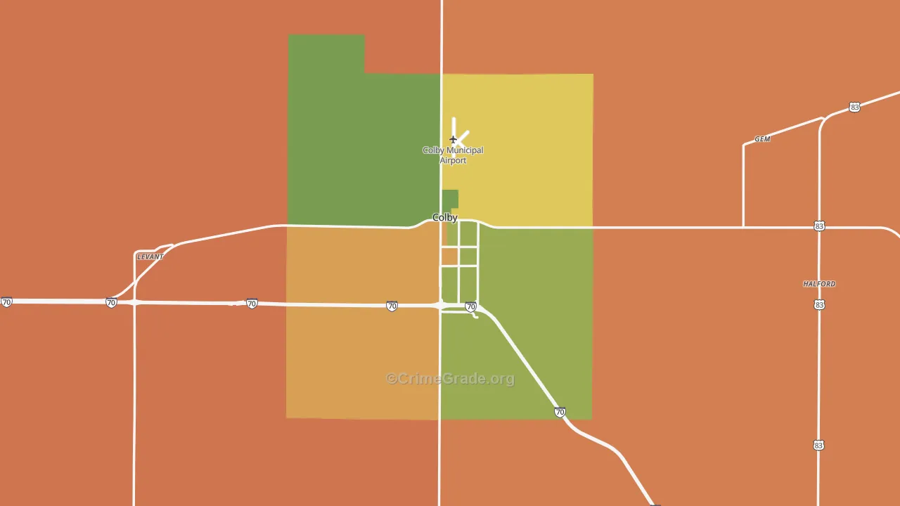 Thomas County, KS Map of Murder Rates