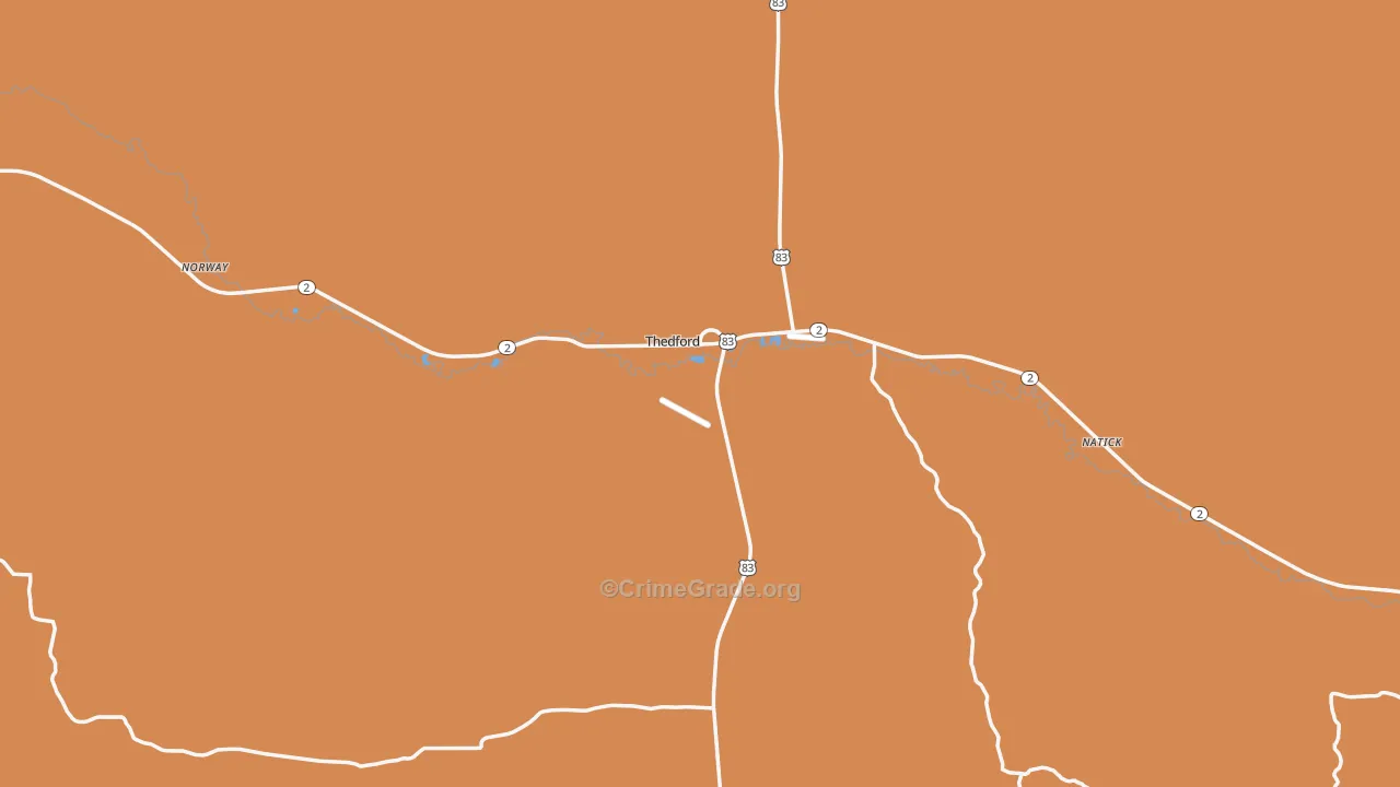 Thomas County, NE Map of Murder Rates