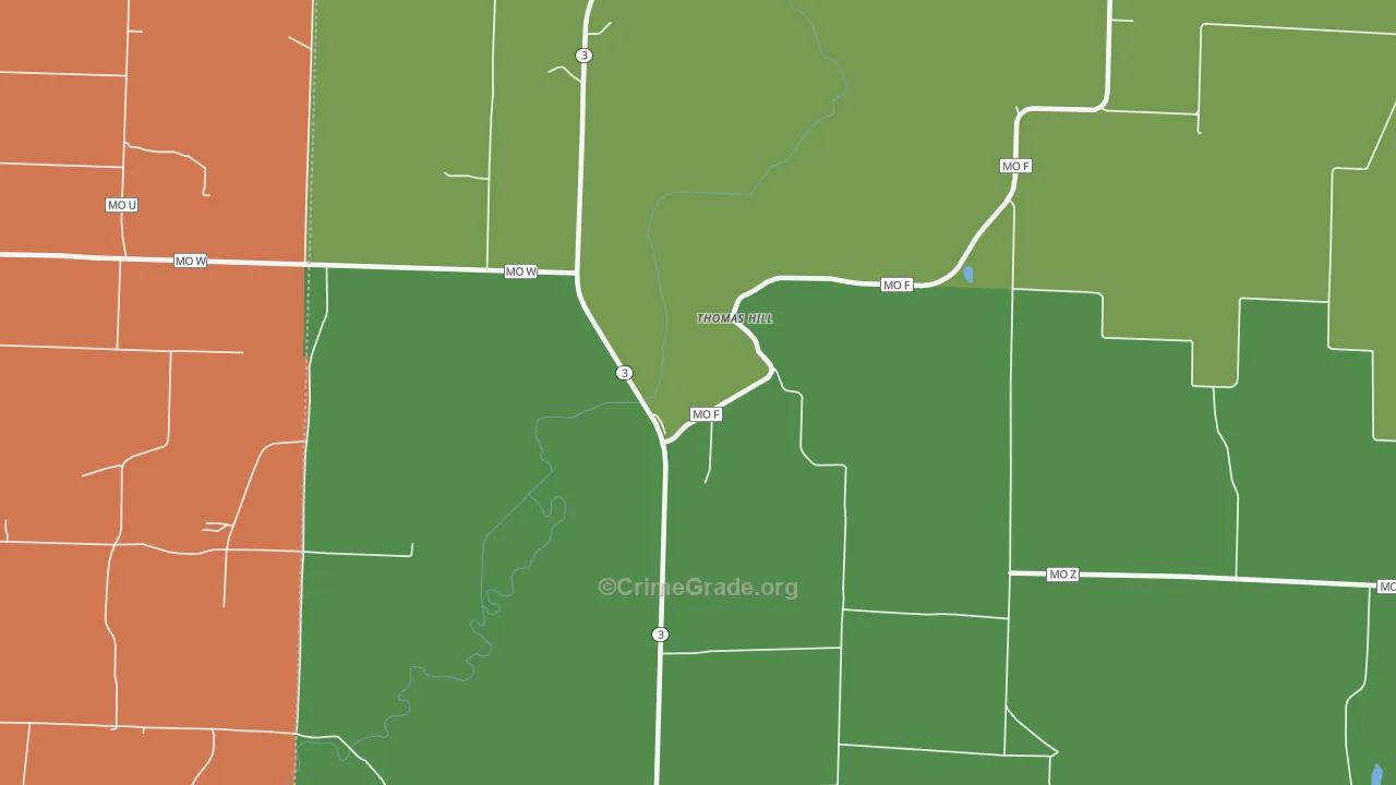 Thomas Hill, MO Map of Murder Rates