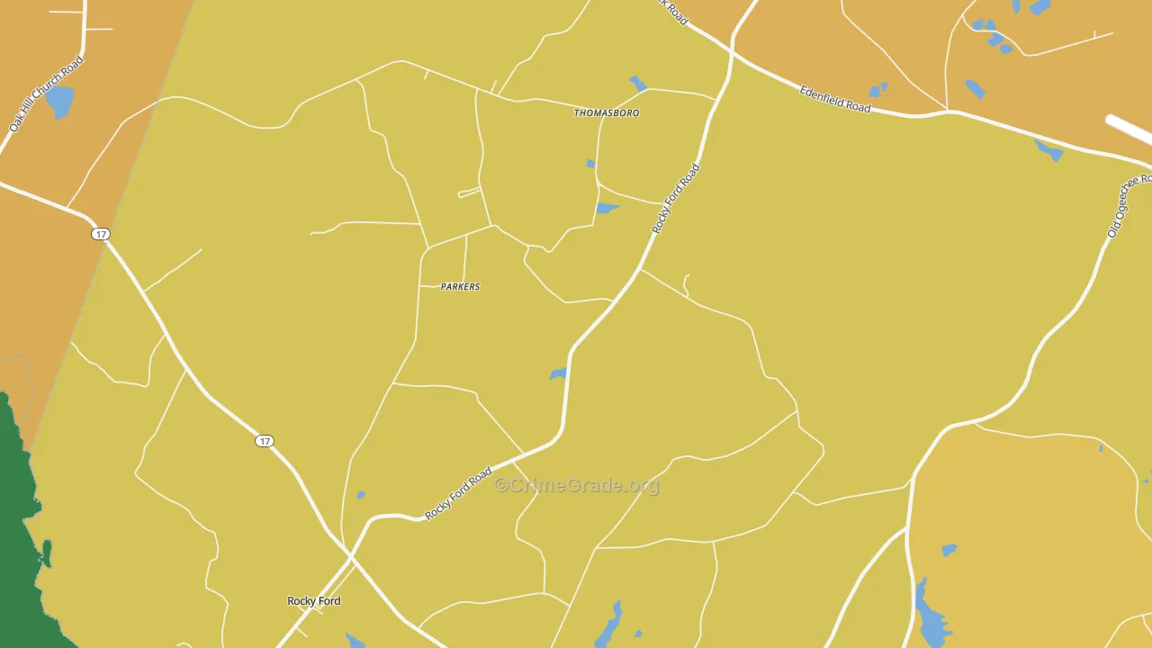 Thomasboro, GA Map of Murder Rates