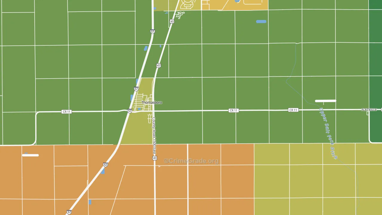 Thomasboro, IL Map of Murder Rates
