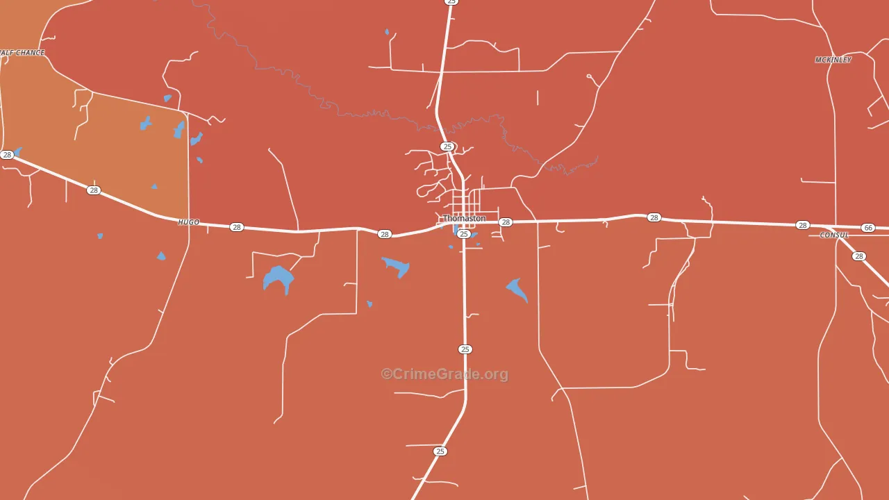 Thomaston, AL Map of Murder Rates