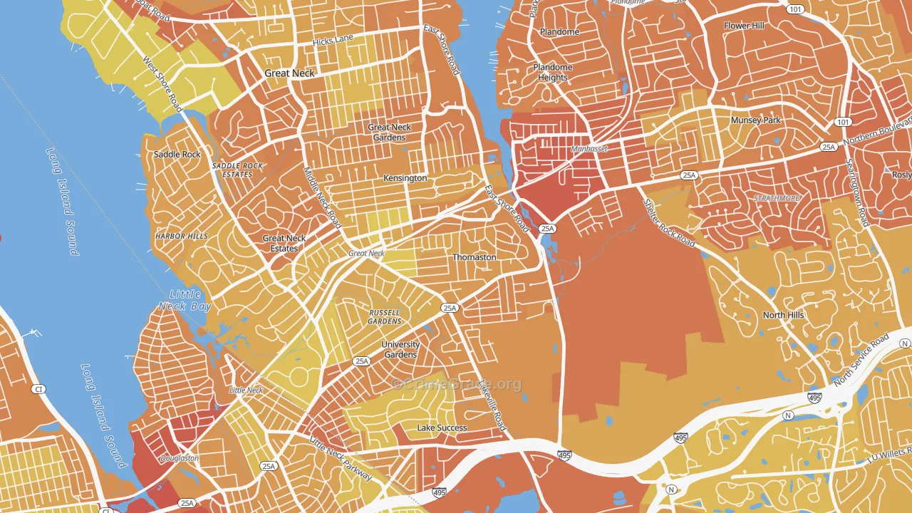Thomaston, NY Map of Murder Rates
