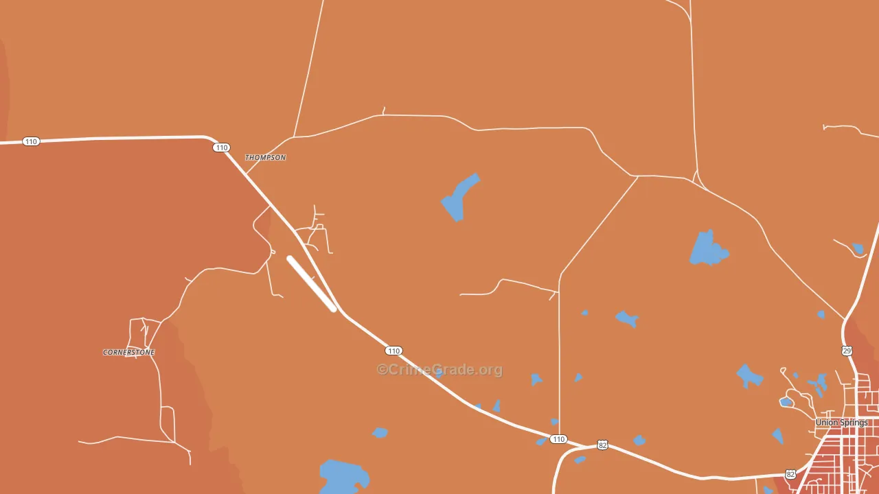 Thompson, AL Map of Murder Rates