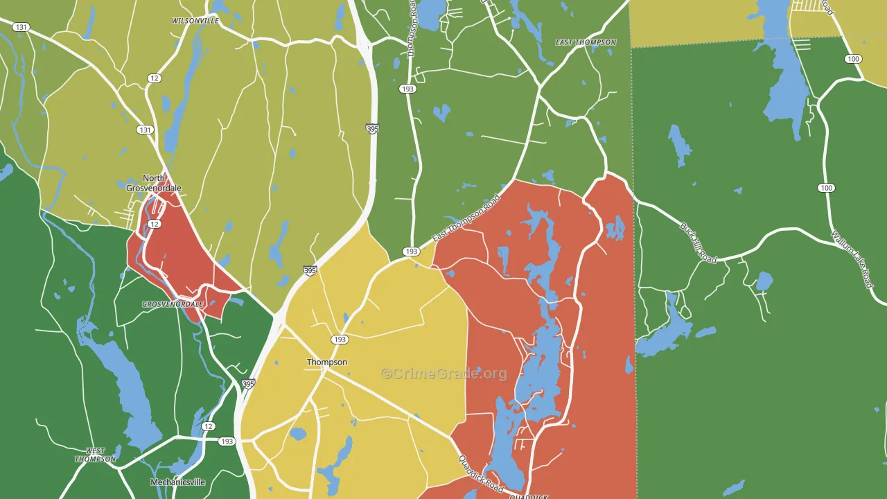 Thompson, CT Map of Murder Rates