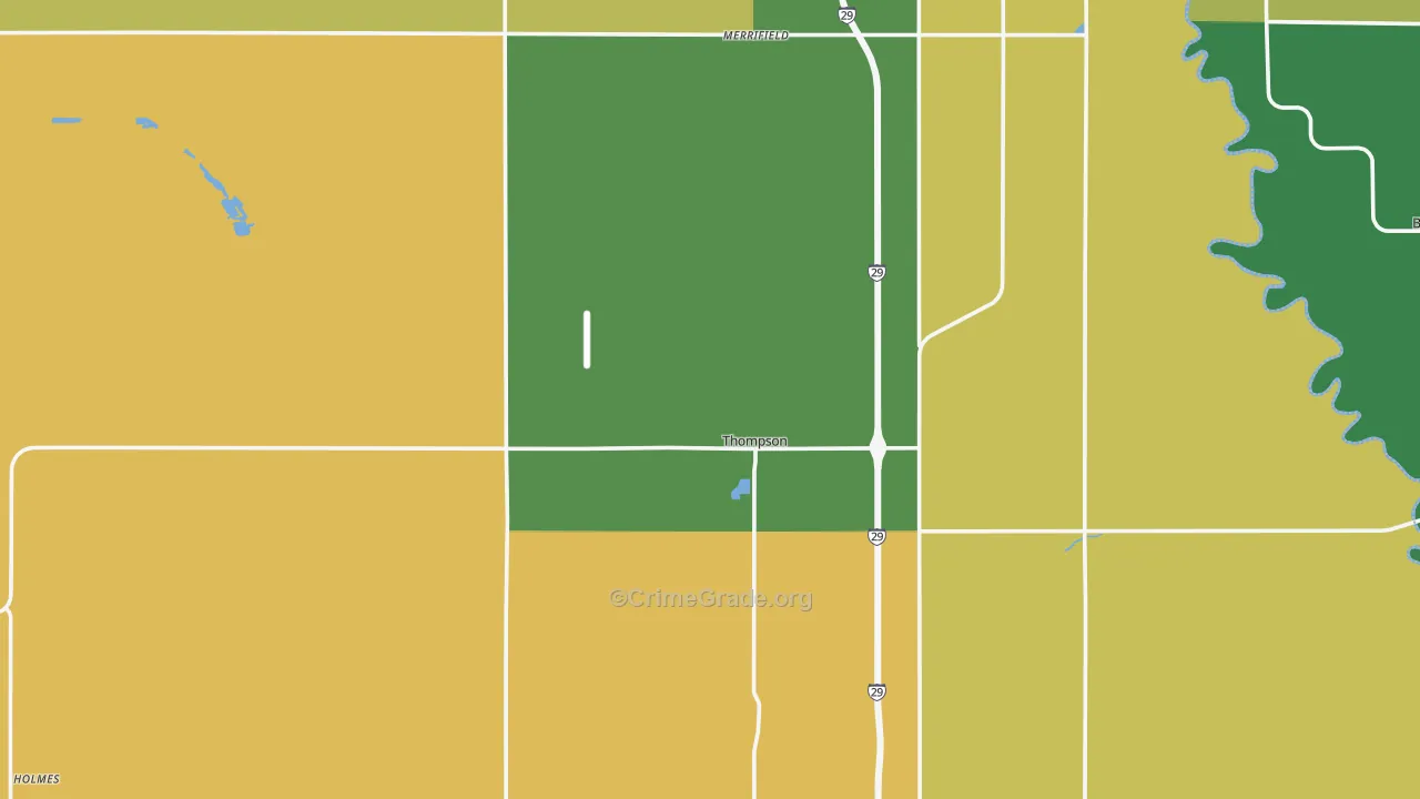 Thompson, ND Map of Murder Rates