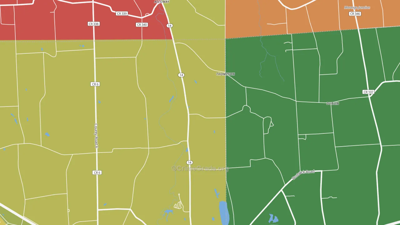 Thompson, NY Map of Murder Rates