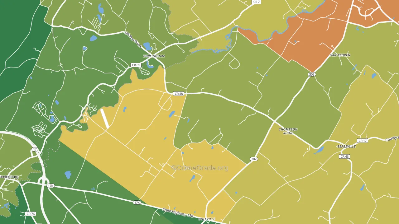Thompson Ridge, NY Map of Murder Rates