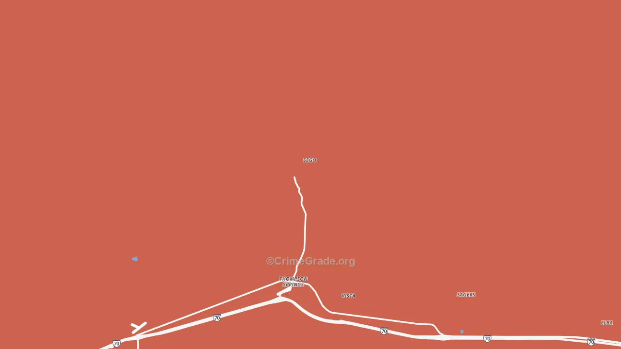 Thompson Springs, UT Map of Murder Rates