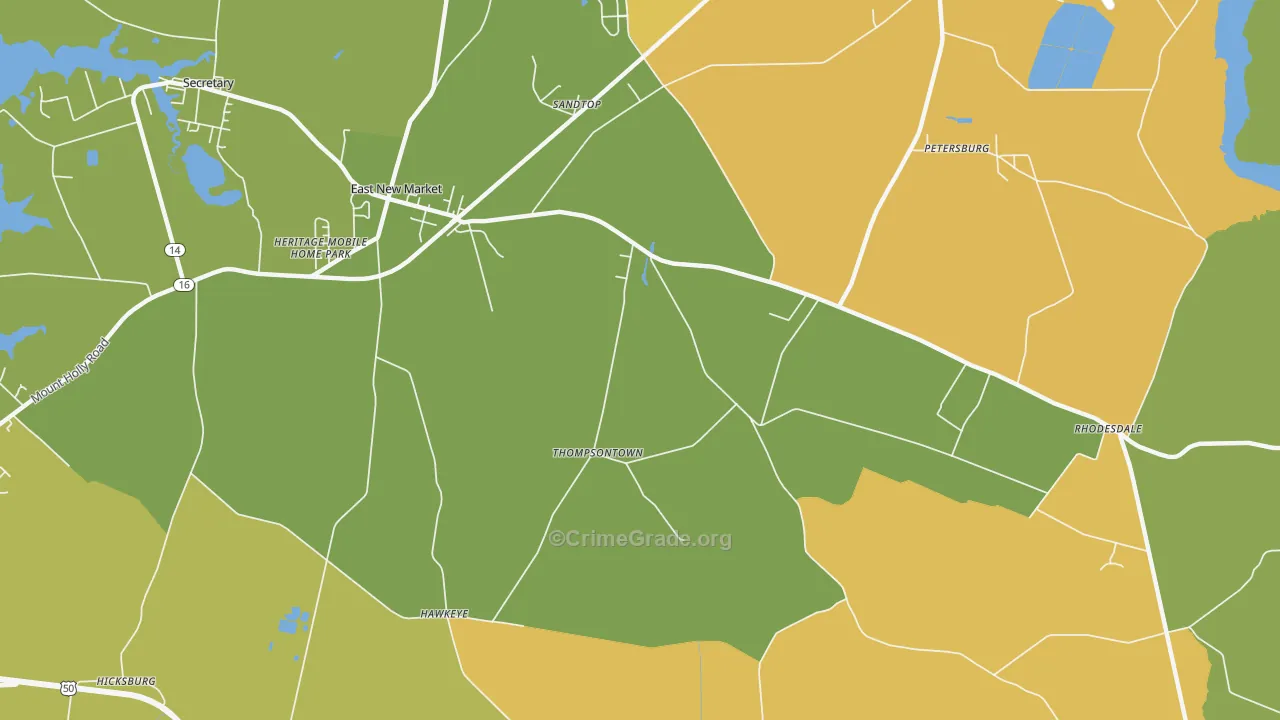 Thompsontown, MD Map of Murder Rates