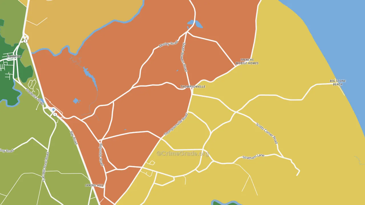 Thompsonville, DE Map of Murder Rates