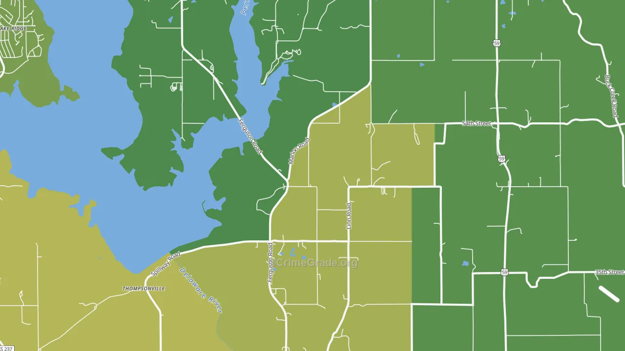 Thompsonville, KS Map of Murder Rates
