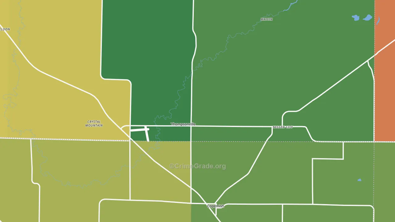 Thompsonville, MI Map of Murder Rates