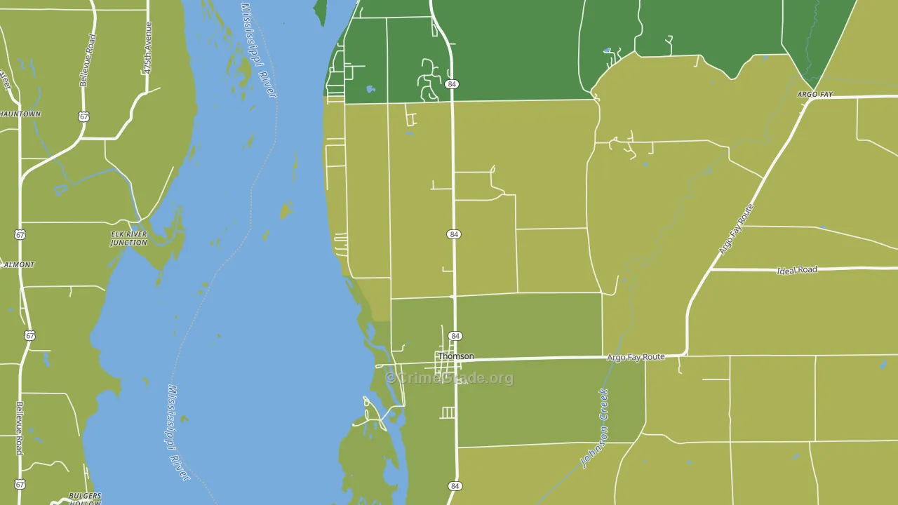 Thomson, IL Map of Murder Rates