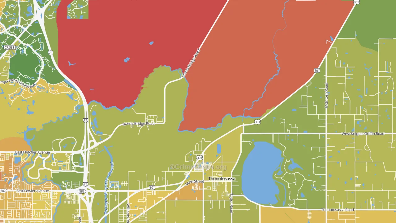 Thonotosassa, FL Map of Murder Rates