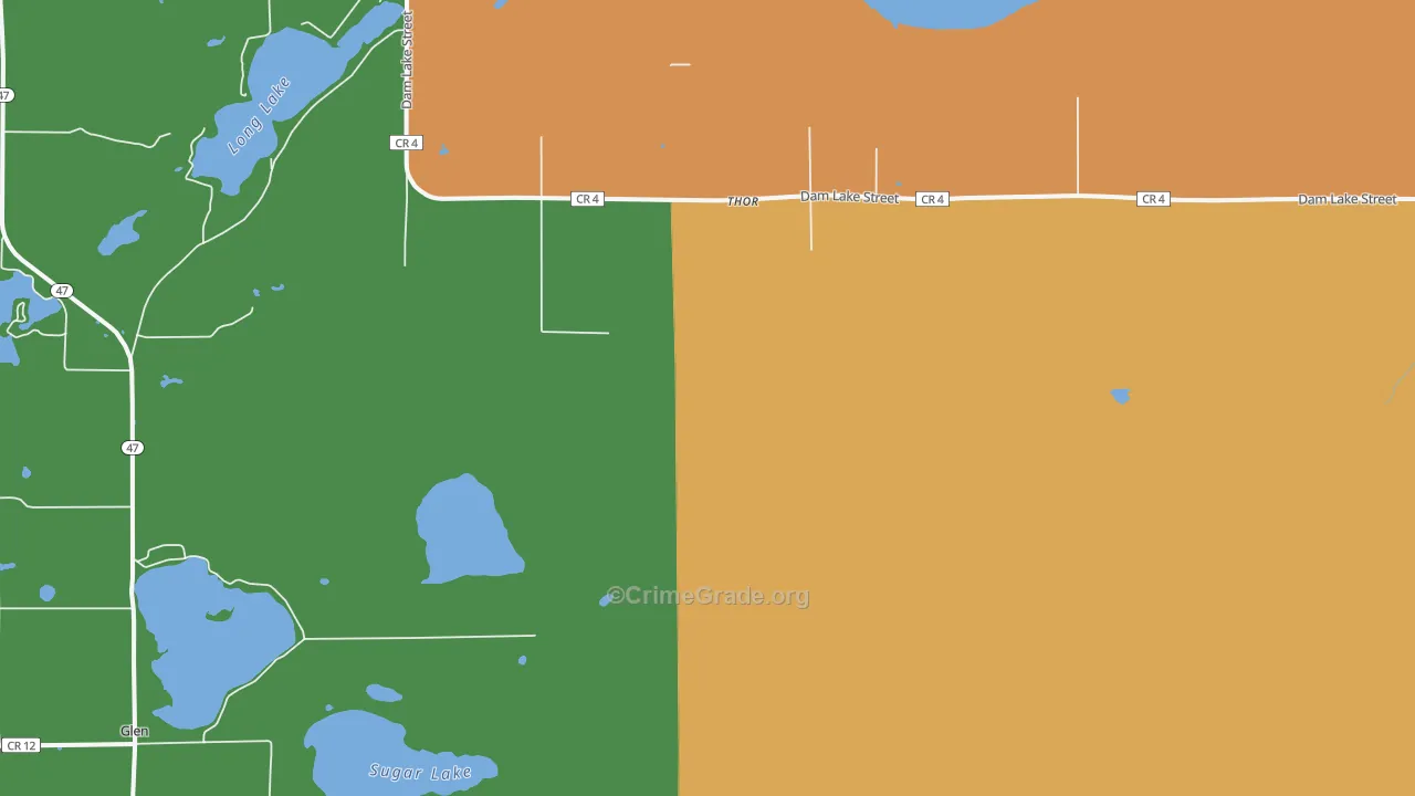 Thor, MN Map of Murder Rates